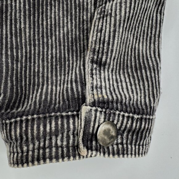 POL Distressed Corduroy Jacket Womens Large Gray Raw Frayed Oversized Crop Indie - Picture 11 of 15